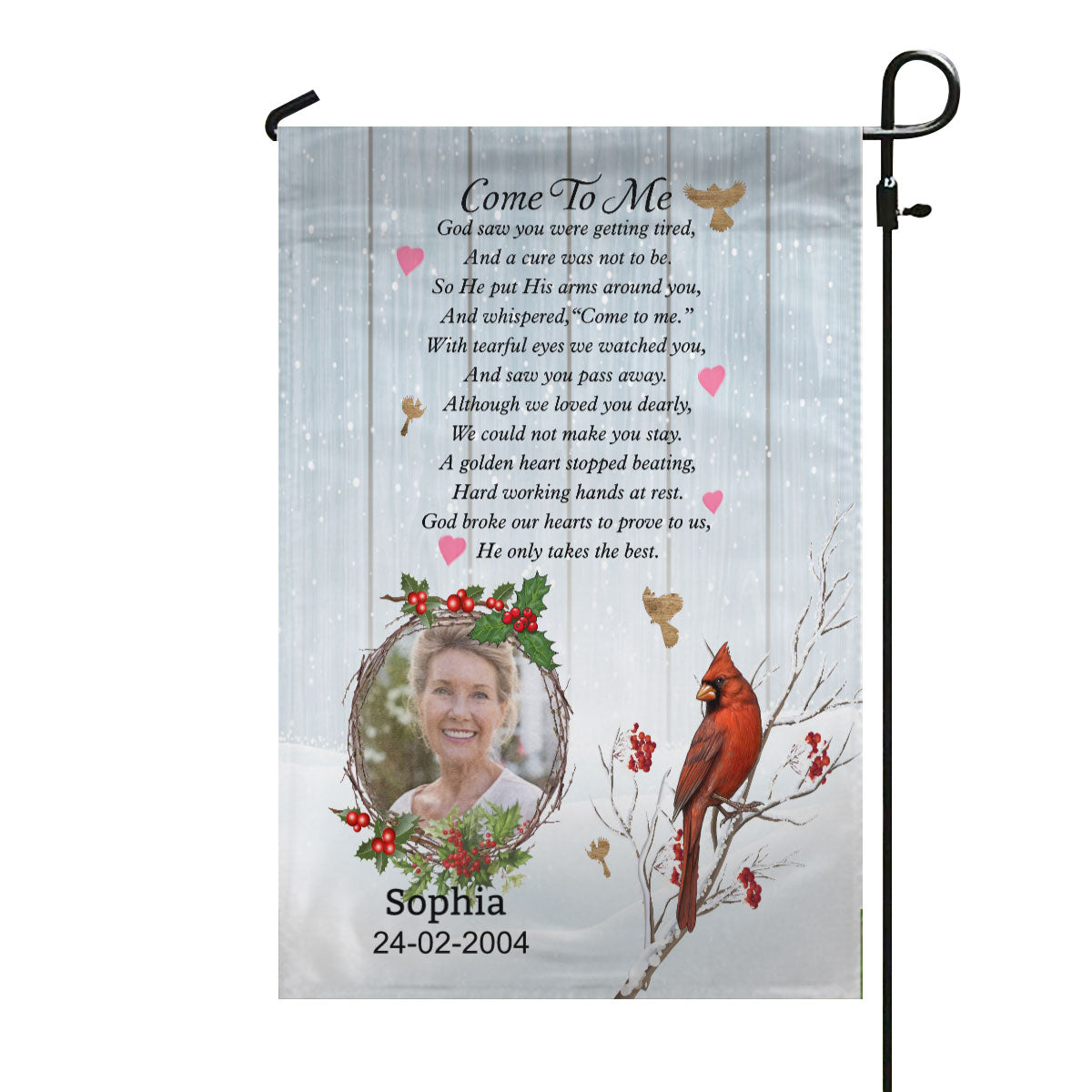 God Saw You Were Getting Tired Customized Memorial Photo Garden Flag