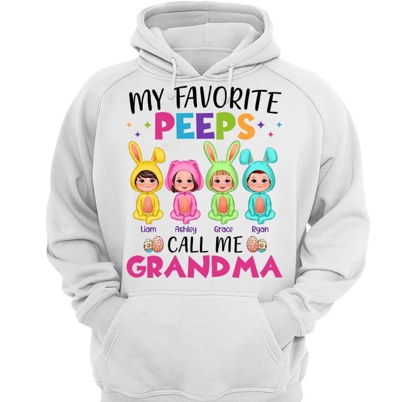 Favorite Peeps Call Me Grandma Doll Kids Easter Personalized Hoodie Sweatshirt