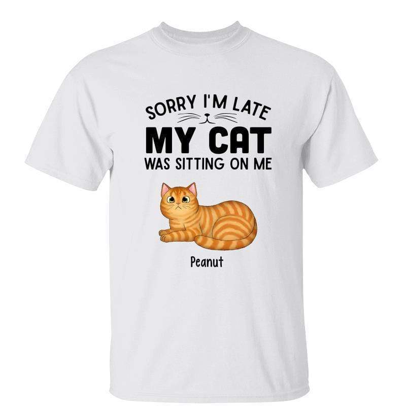 My Cat Sitting On Me Fluffy Cat Loaf Personalized Shirt