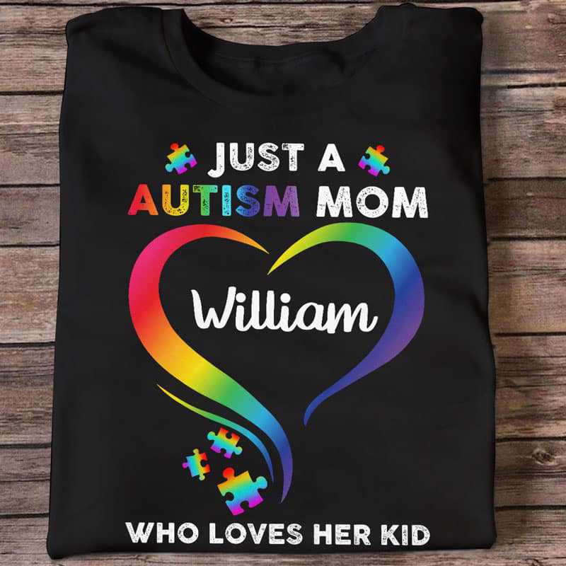 自閉症のお母さんのハート パーソナライズされたシャツ