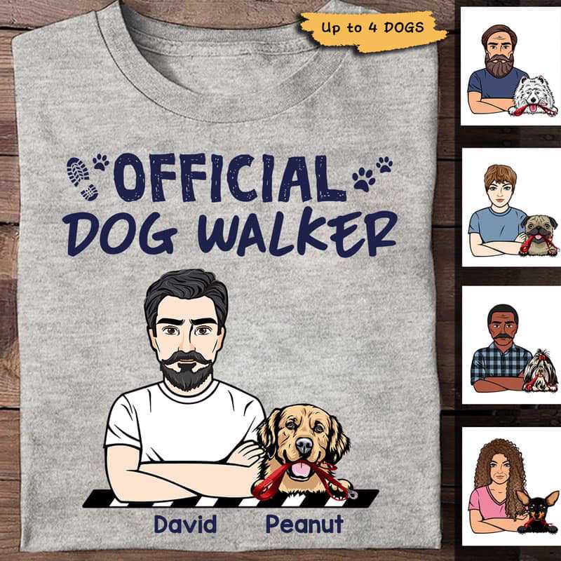 Official Dog Walker Dog Mom Dog Dad Personalized Shirt