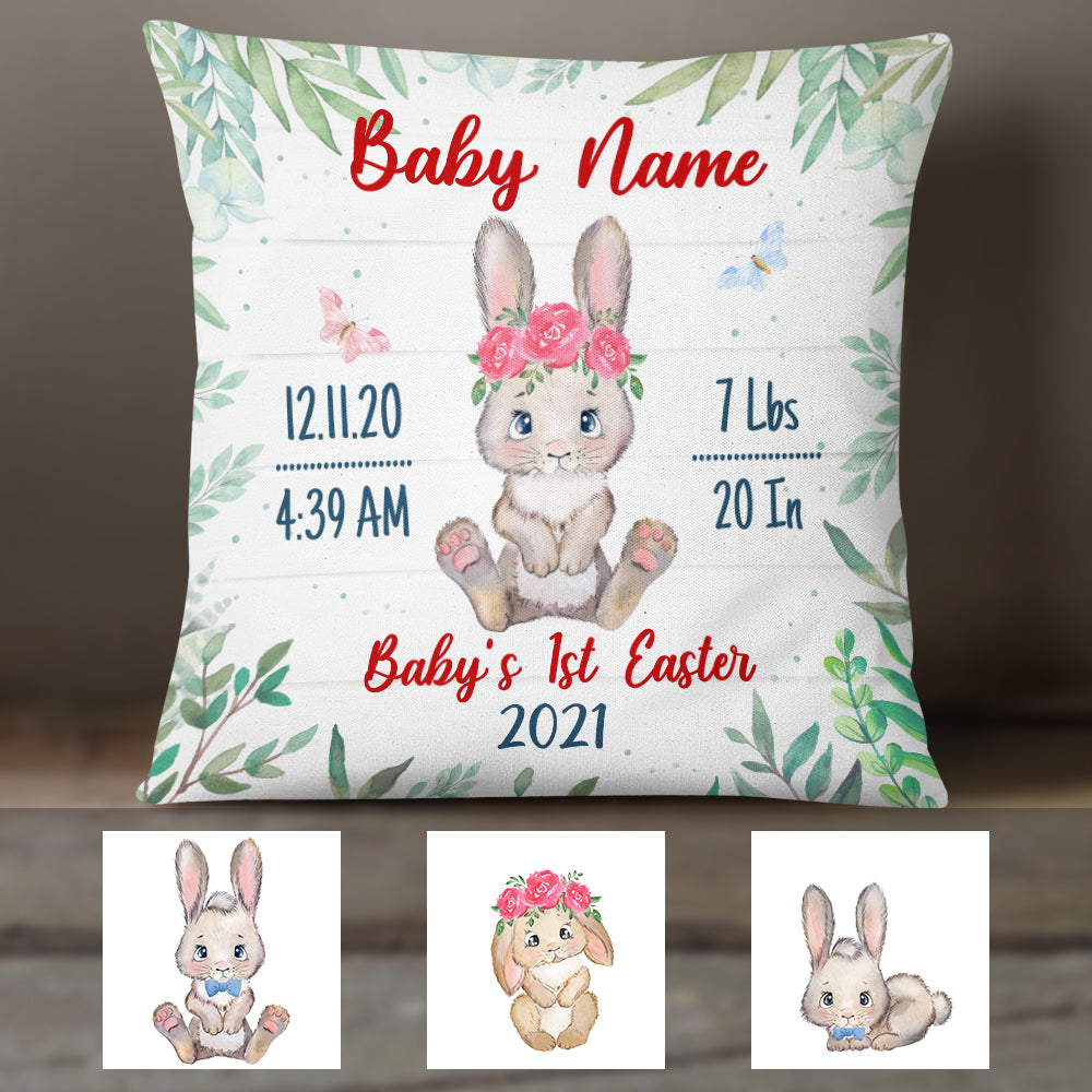Personalized First Baby Easter Pillow