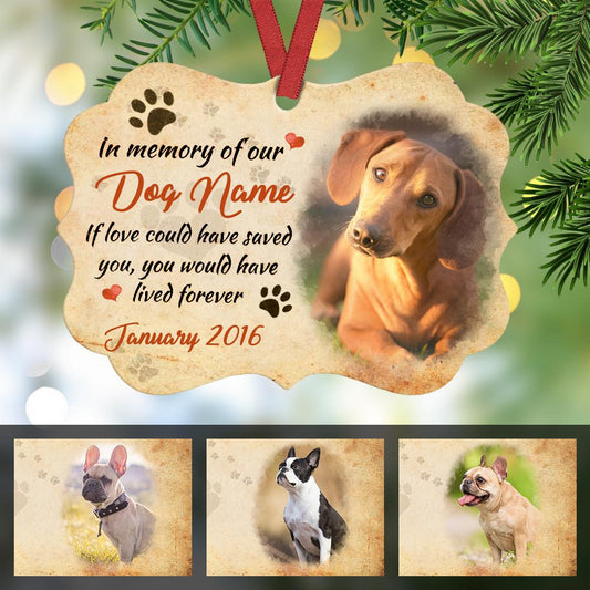 Personalized Dog Memorial In Memory of Our MDF Benelux Ornament