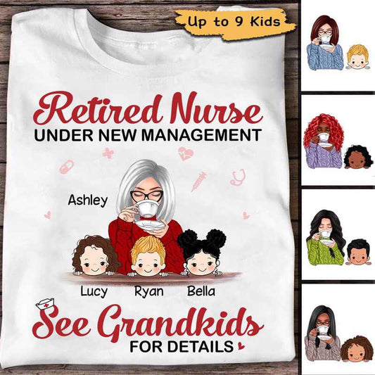 Retired Nurse Grandma Personalized Shirt