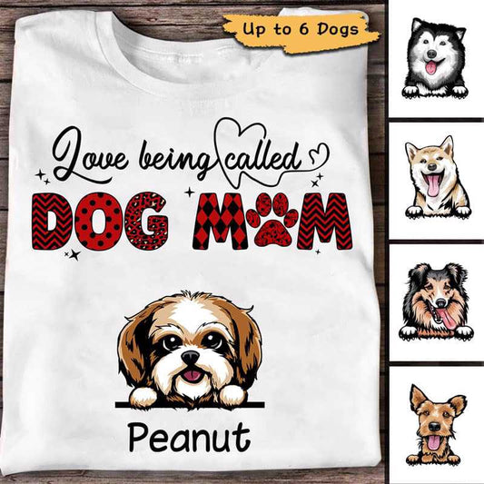 Rockin‘ Dog Mom Life Heart Beat Pattern Personalized Shirt