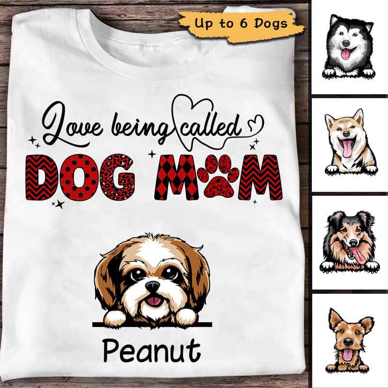 Rockin‘ Dog Mom Life Heart Beat Pattern Personalized Shirt