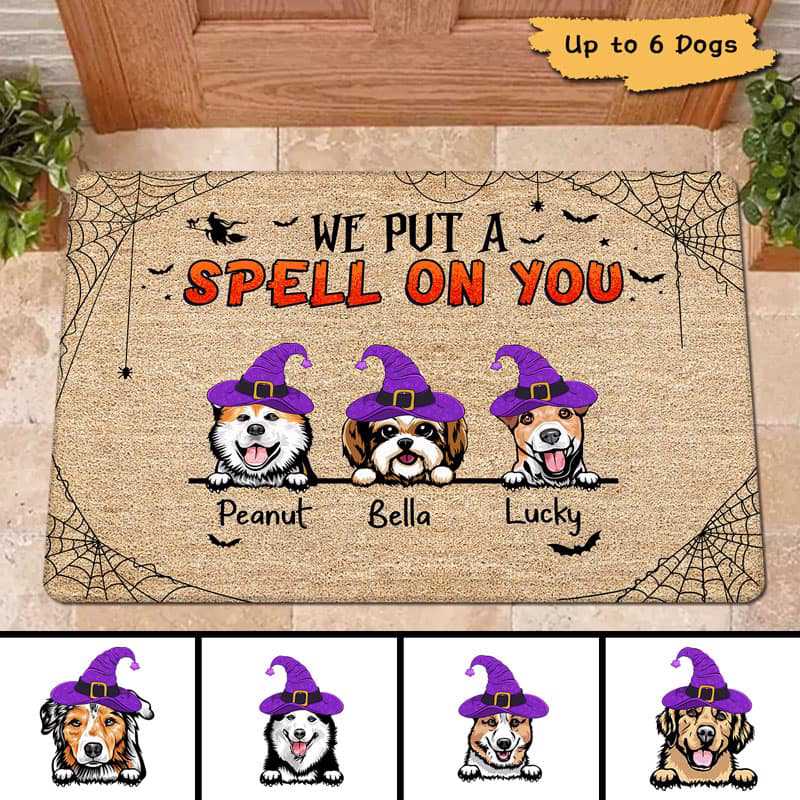 I Put A Spell On You Dogs ハロウィン パーソナライズド ドアマット
