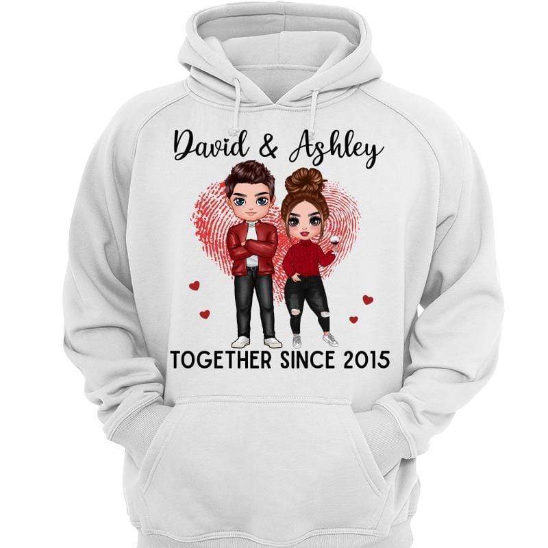 Doll Couple Together Since Anniversary Gift Personalized Hoodie Sweatshirt