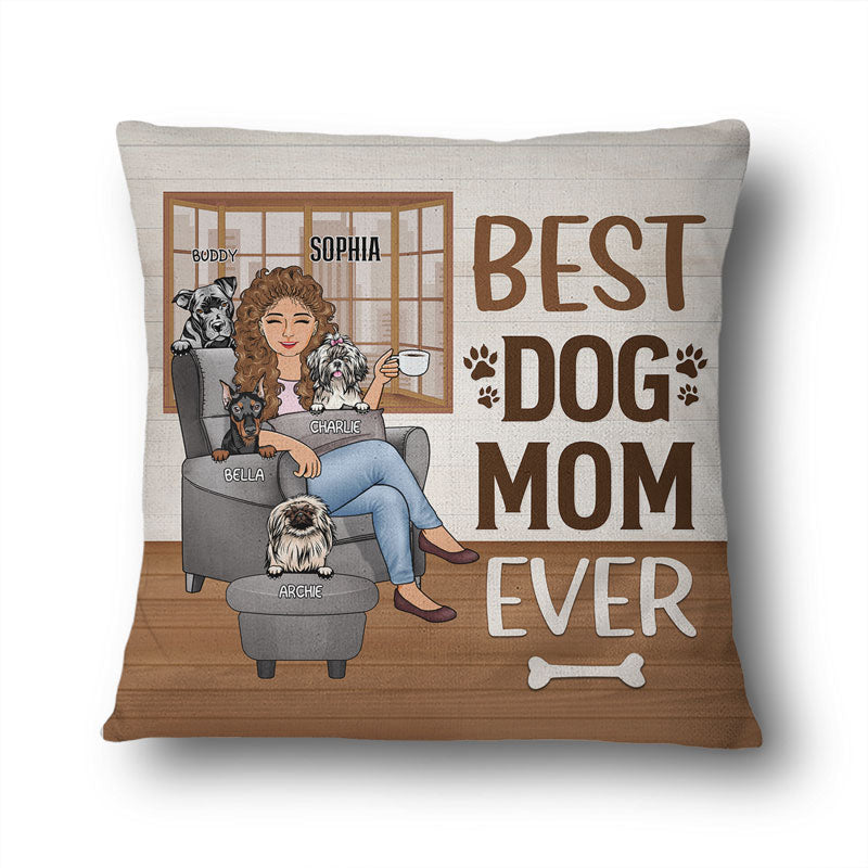 Thank You Best Dog Mom Ever - 母へのギフト - パーソナライズされたカスタム枕