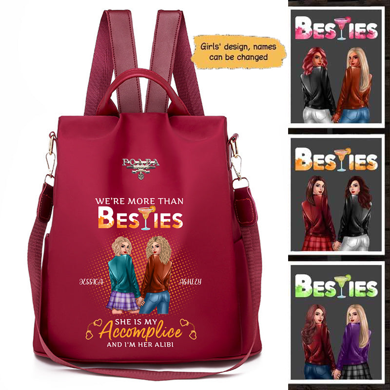 Accomplice Alibi Besties Holding Hands Personalized Backpack