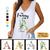 Best Friend Girls Trip Initial Floral Name Personalized Women Tank Top V Neck Casual Flowy Sleeveless