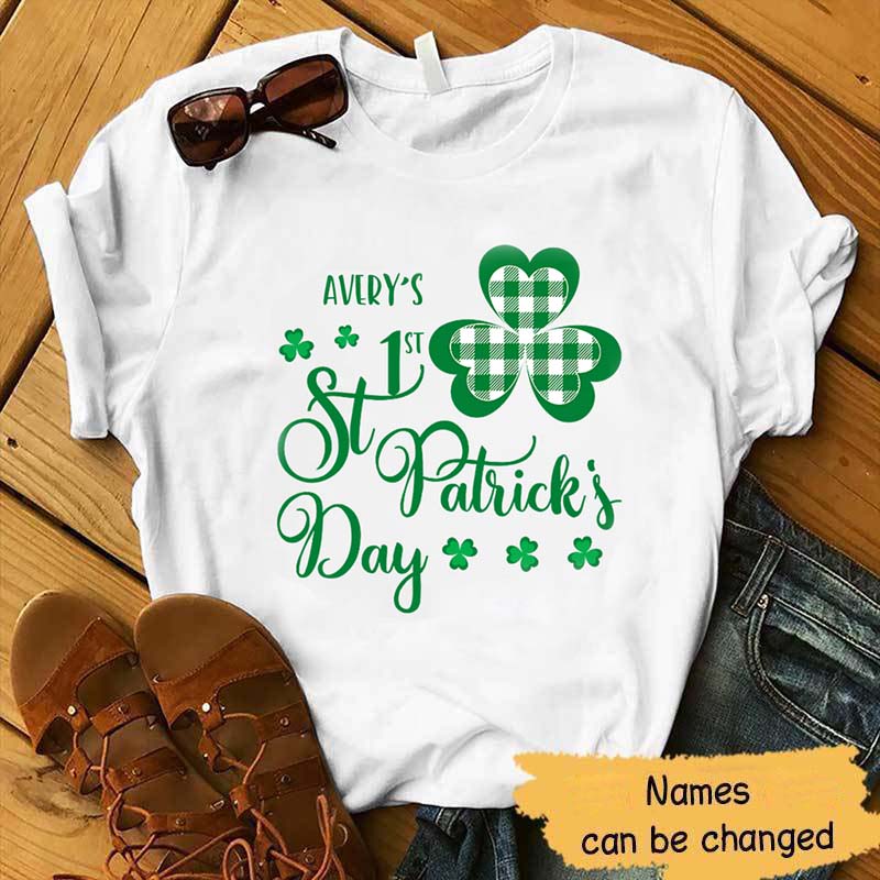My First St Patrick Day Plaid Personalized Shirt