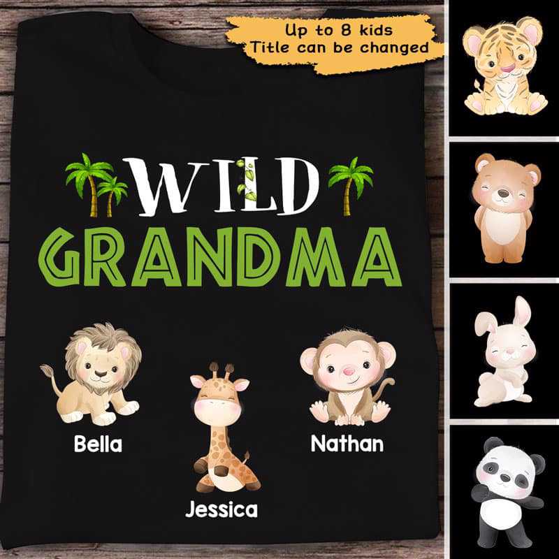 Wild Grandma Personalized Women Tank Top V Neck Casual Flowy Sleeveless