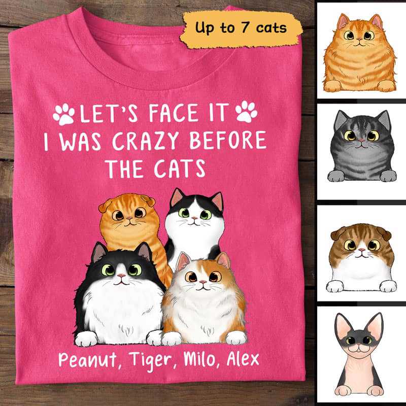 Let's Face It Crazy Before The Fluffy Cats Personalized Shirt