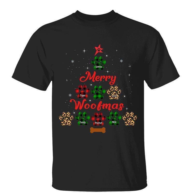 Dog Paws Christmas Tree Personalized Shirt