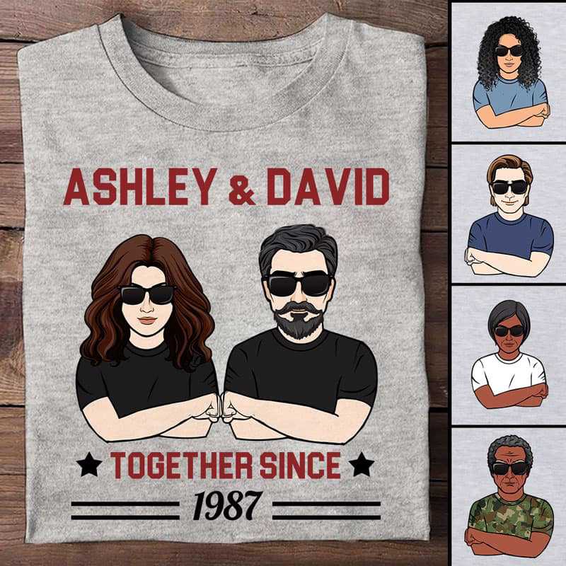 Front View Couple Together Since Personalized Shirt