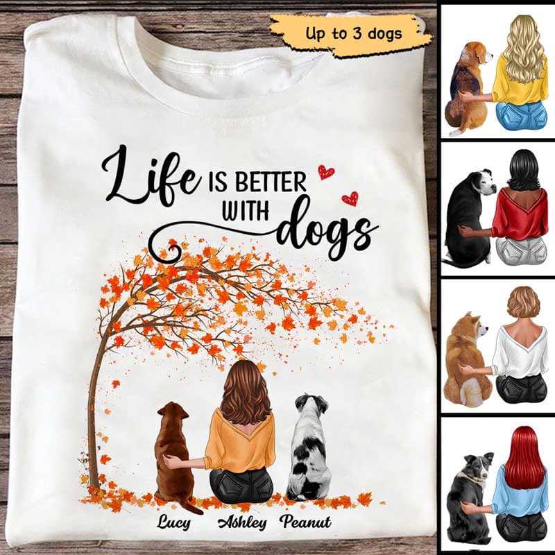 Better With Dogs Under Tree Personalized Shirt