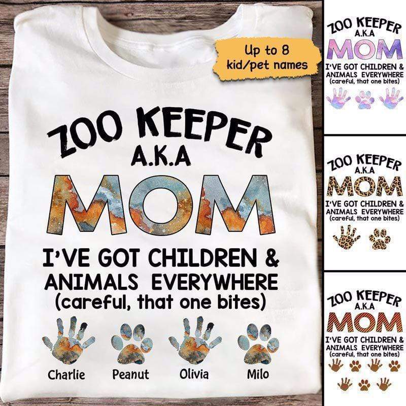 Zoo Keeper aka Mom Hand Paw Personalized Shirt