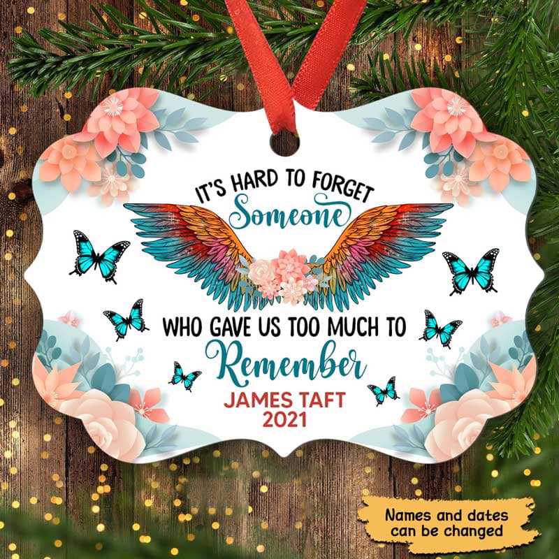 Butterflies And Wings Memorial Personalized Christmas Ornament