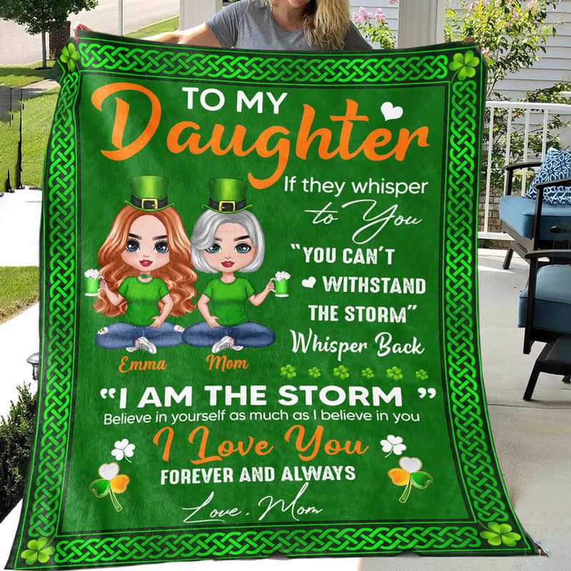 To My Daughter St. Patrick‘s Day Personalized Fleece Blanket