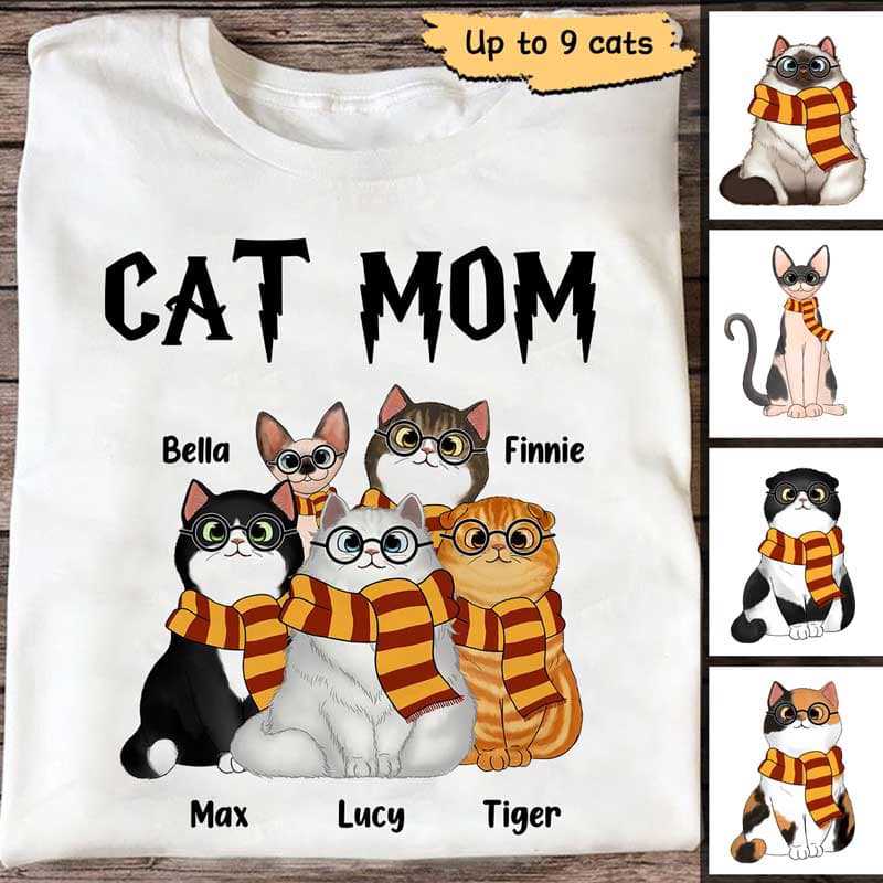 HP Cat Mom Fluffy Cat Personalized Shirt