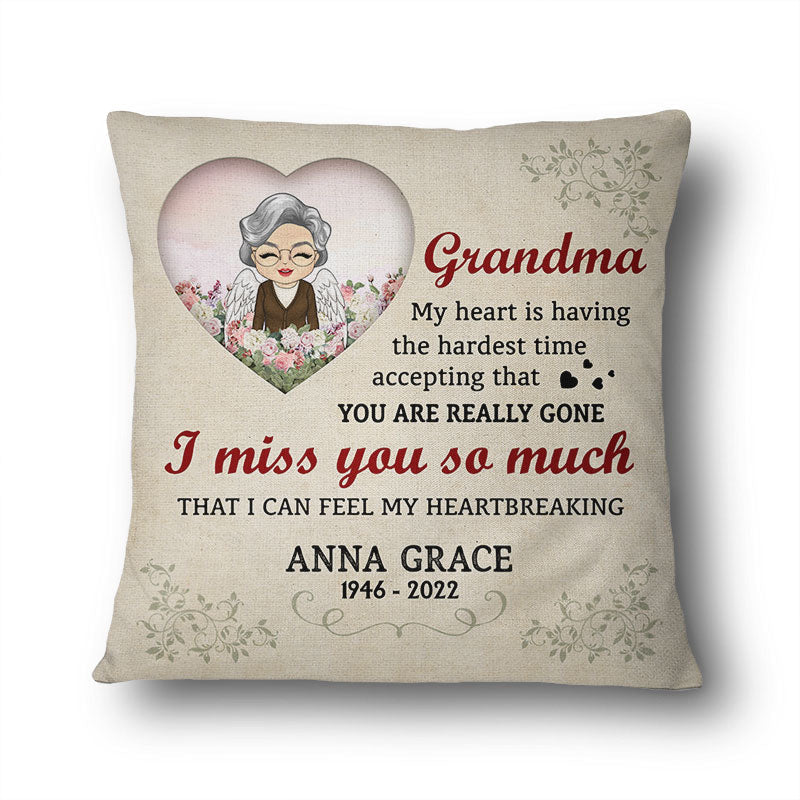 Grandma I Miss You So Much - メモリアルギフト - パーソナライズされたカスタムピロー