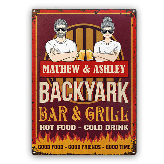 Bar & Grill Good Food Good Time - Personalized Custom Classic Metal Signs