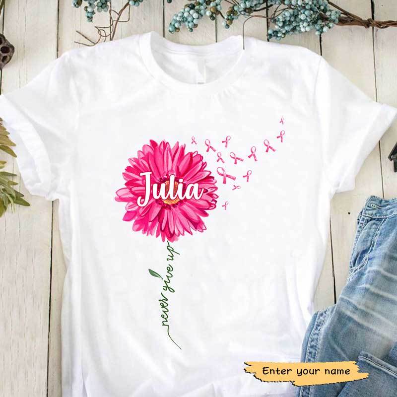 Breast Cancer Pink Daisy Personalized Shirt