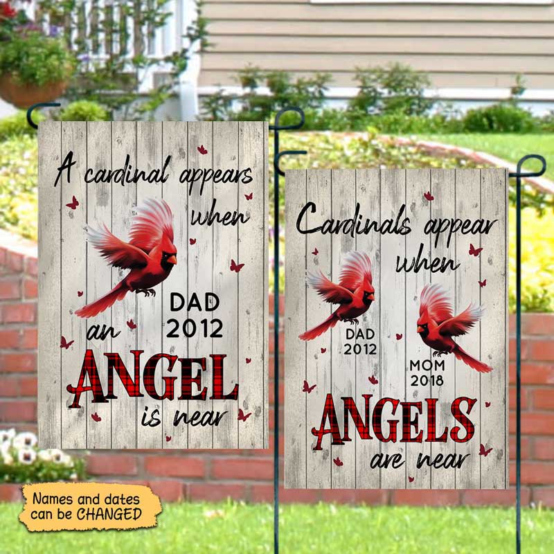 Angels Among Us Cardinals Memorial Personalized Garden Flag