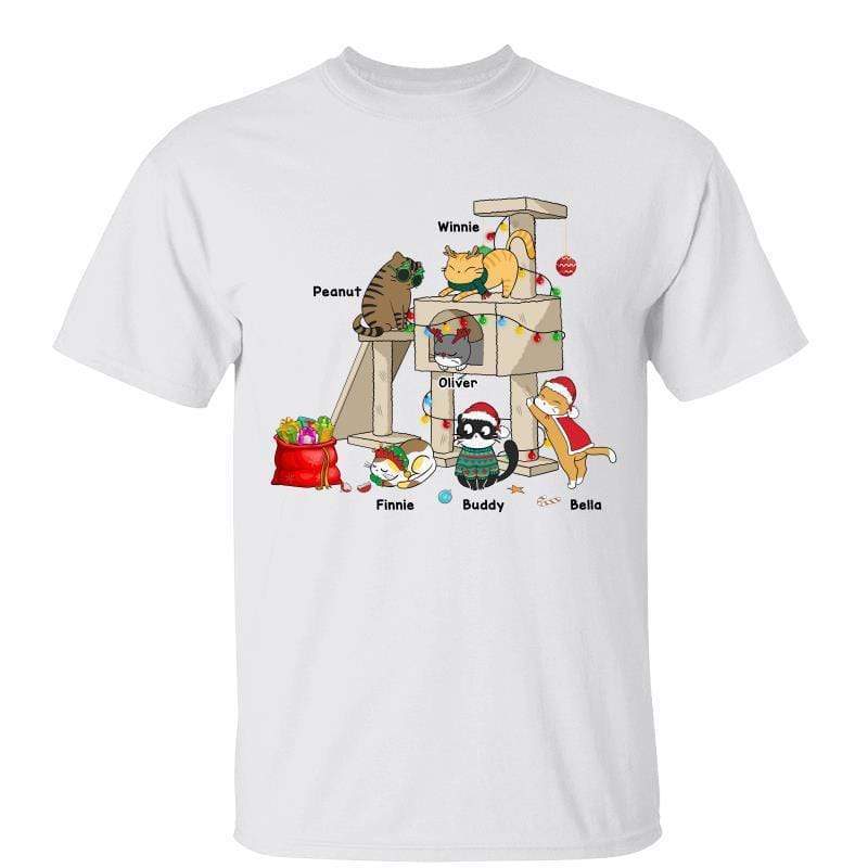 Christmas Cat Tower Personalized Shirt