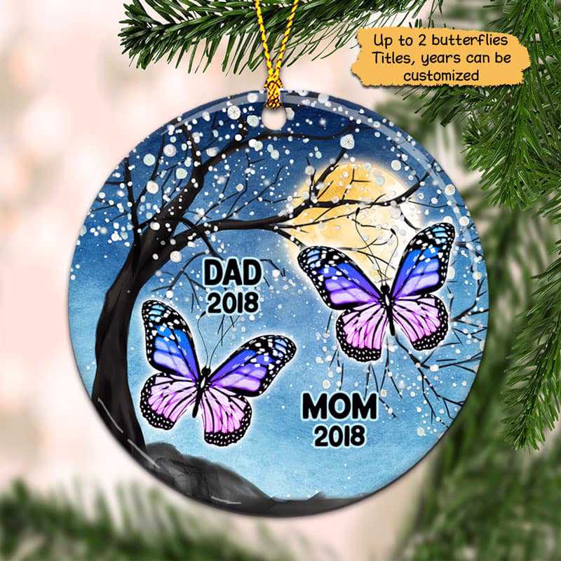 Blossom Tree Moon And Night Memorial Personalized Circle Ornament