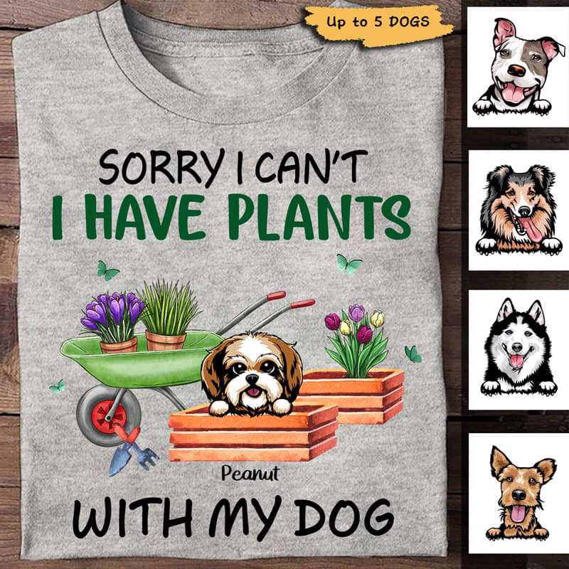 I Have Plants With My Dogs Gardening Personalized Women Tank Top V Neck Casual Flowy Sleeveless