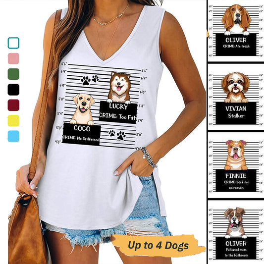 Pet Shame Dogs Personalized Women Tank Top V Neck Casual Flowy Sleeveless