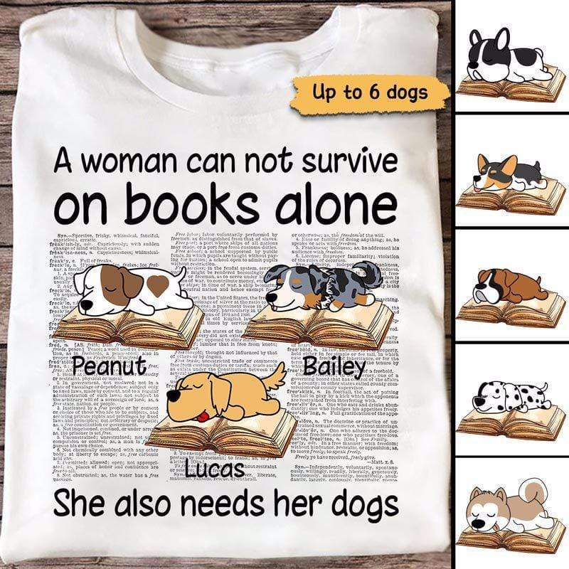 Woman Book And Sleeping Dogs Personalized Women Tank Top V Neck Casual Flowy Sleeveless