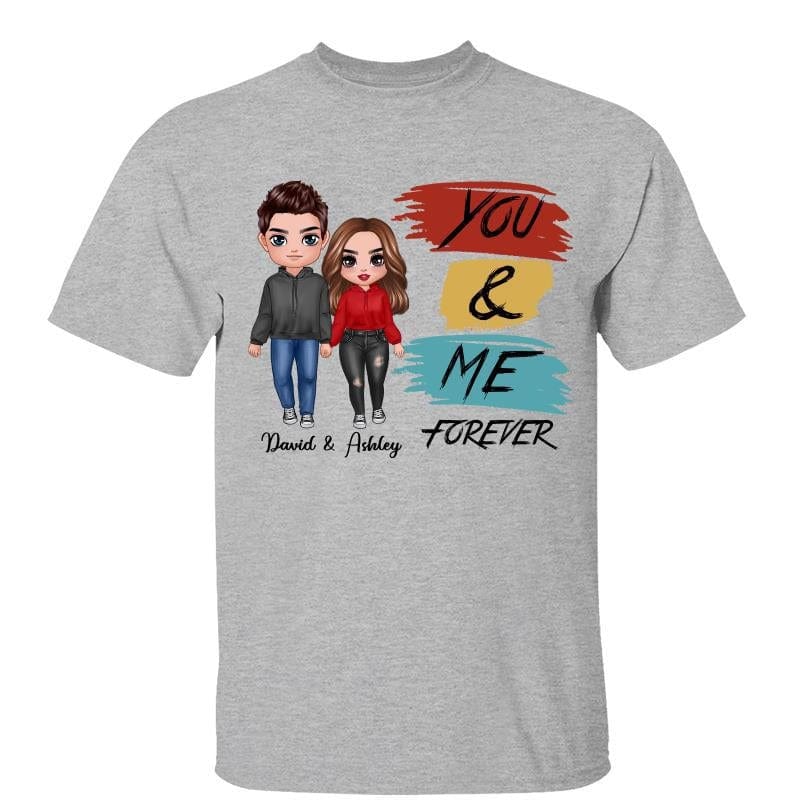 Doll Couple Kissing You & Me Valentine‘s Day Gift Personalized Shirt