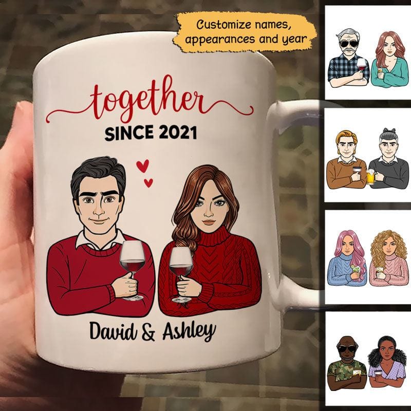 Together Since Couple Front View Personalized Mug (Double-sided Printing)