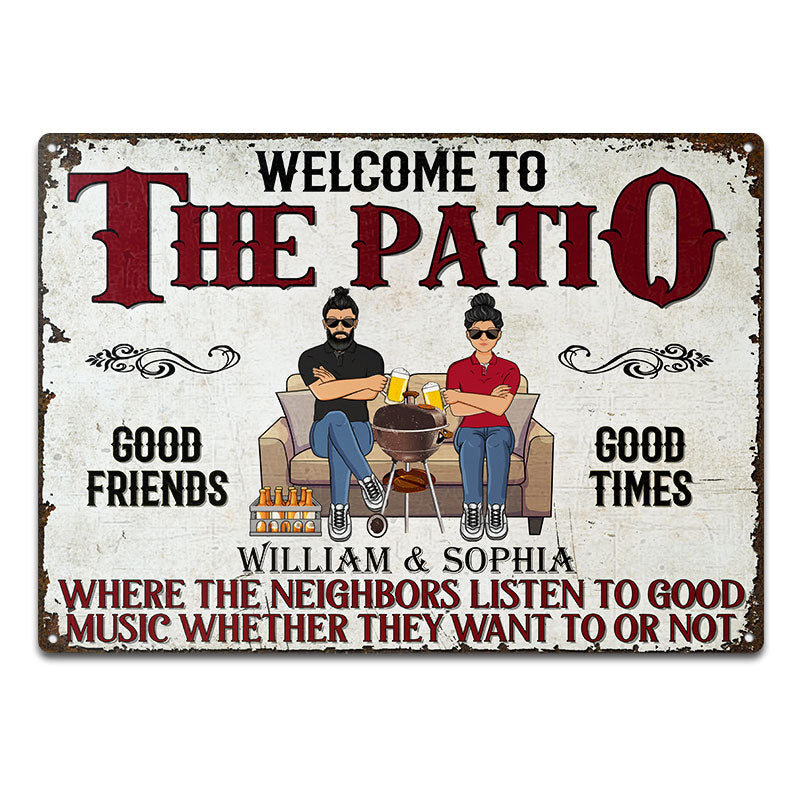 Grilling Listen To The Good Music - Gift For Couples - Personalized Custom Classic Metal Signs
