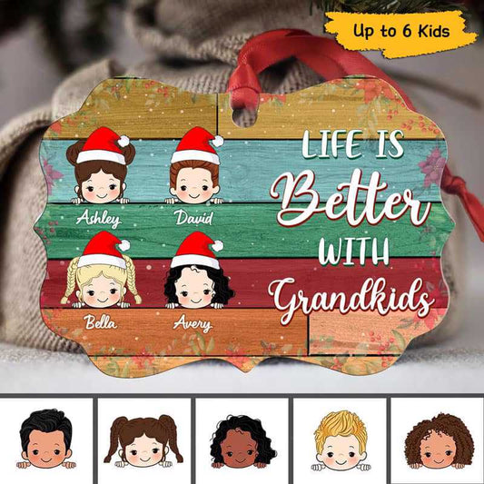 Better With Grandkids Colorful Personalized Christmas Ornament