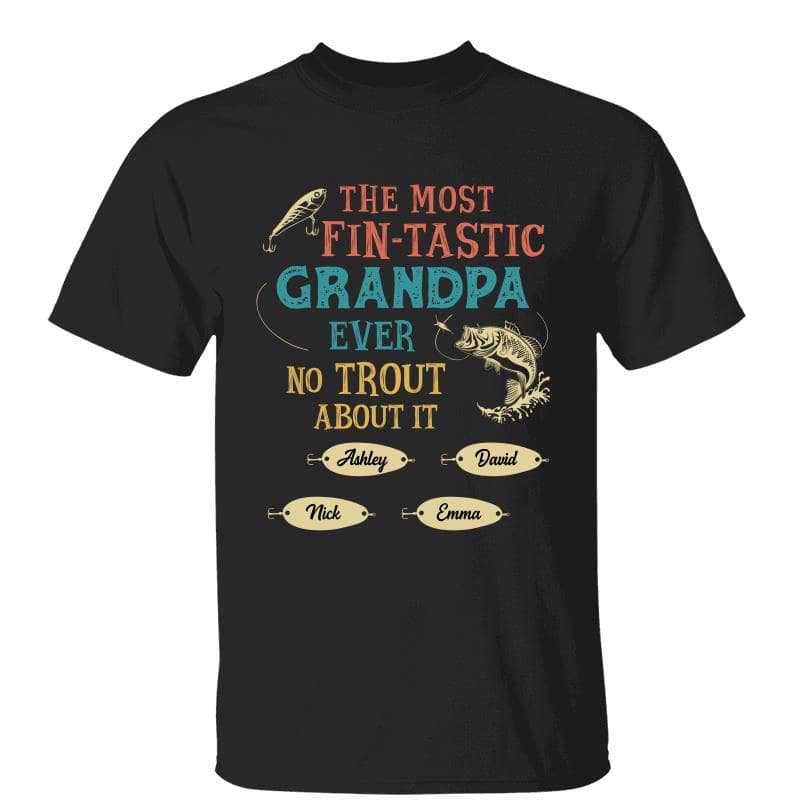 Fin-tastic Dad Grandpa Fishing Personalized Shirt