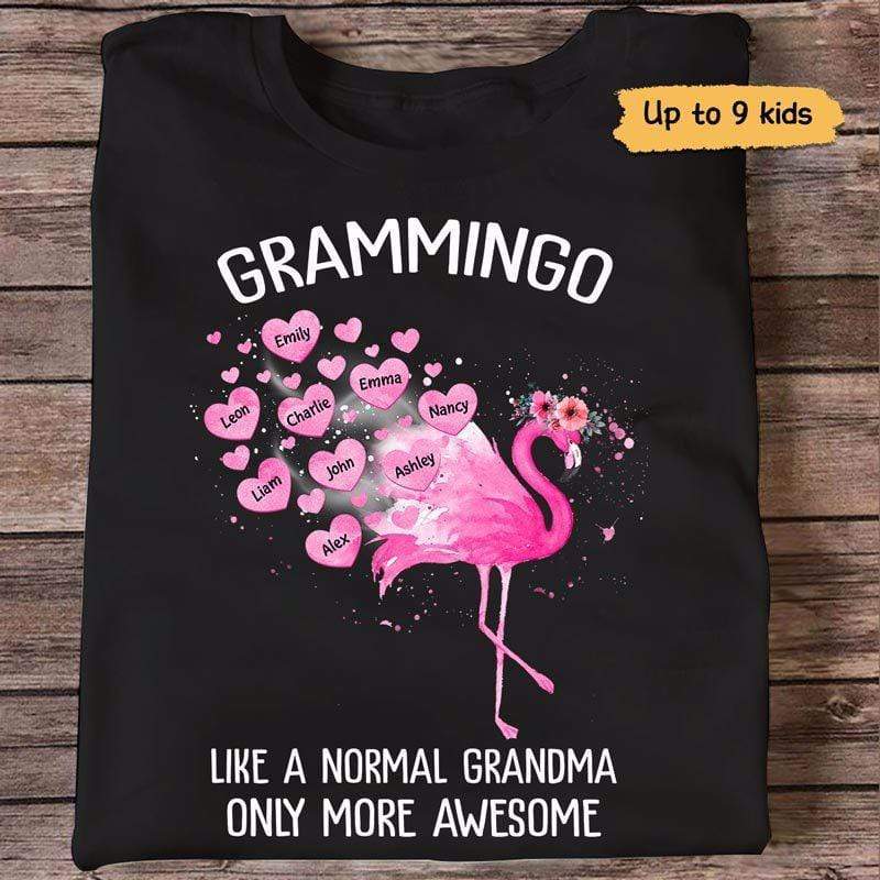 Watercolor Flamingo Grandma Personalized Shirt