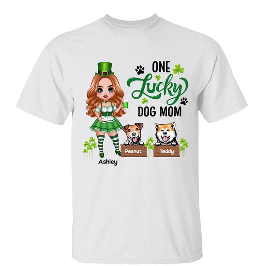 Irish Doll Girl And Peeking Dogs Personalized Shirt