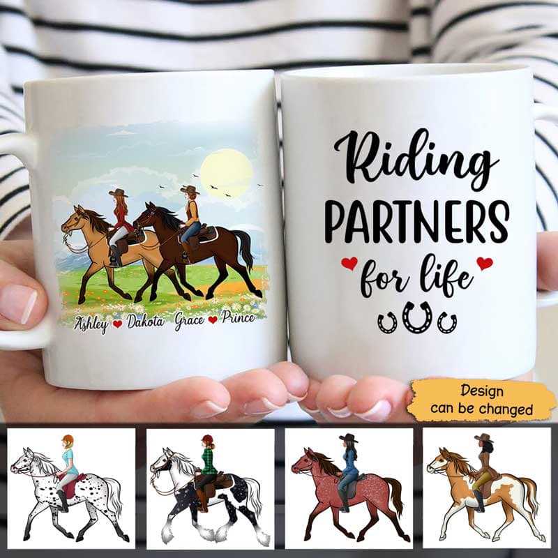 Riding Partners For Life Horse Besties パーソナライズド マグ