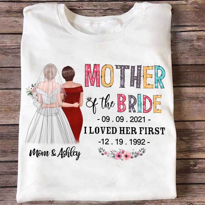 Floral Pattern Mother Of The Bride Personalized Shirt