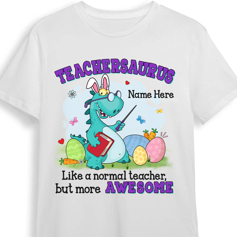 Personalized Easter Teacher Dinosaur T Shirt