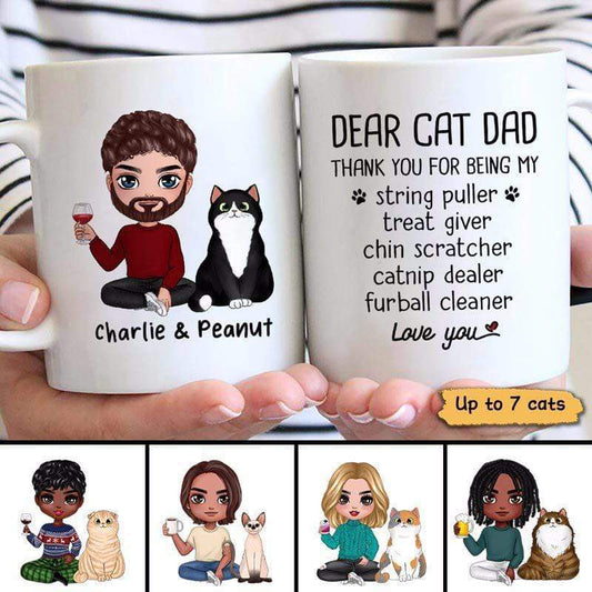 Dear Cat Dad Mom Thank You Personalized Coffee Mug