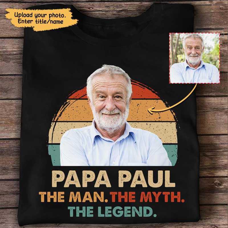 The Man The Myth The Legend Grandpa Photo Personalized Shirt