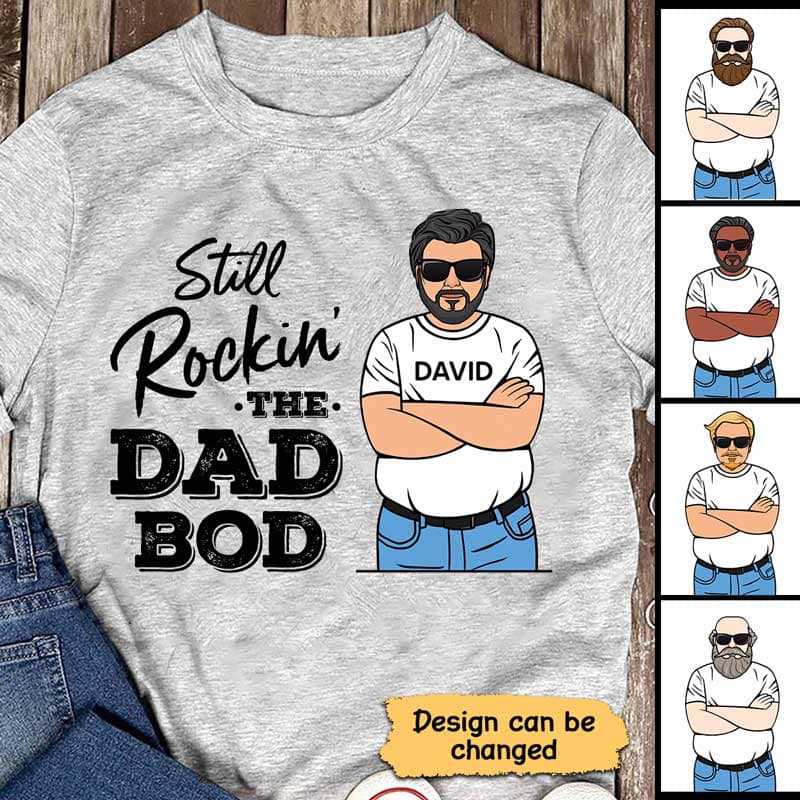 Rockin The Dad Bod 父の日 面白い パーソナライズ シャツ