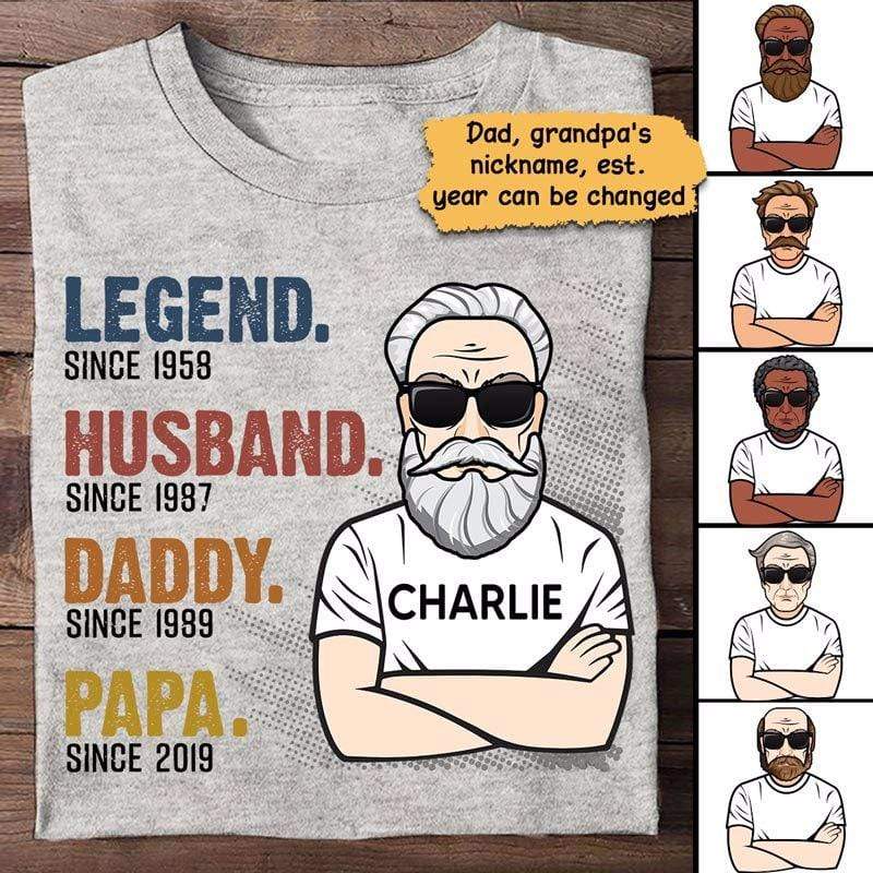 The Legend Grandpa Old Man Personalized Shirt