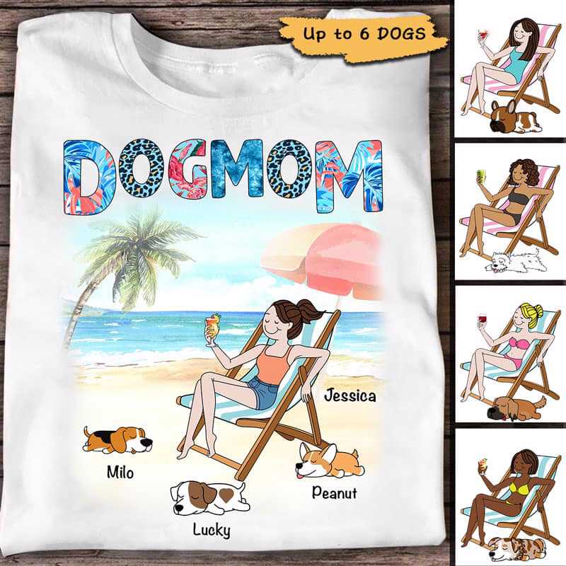 Dog Mom Stick Girl Summer Patterned Personalized Shirt