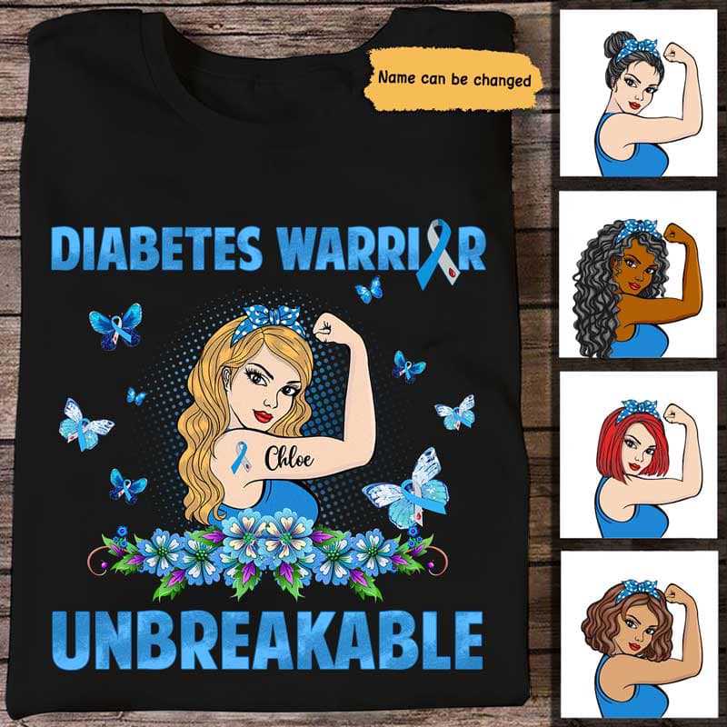 Strong Woman Diabetes Warrior Personalized Shirt